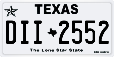 TX license plate DII2552