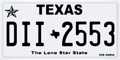 TX license plate DII2553