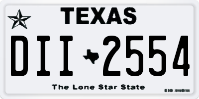 TX license plate DII2554