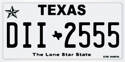 TX license plate DII2555