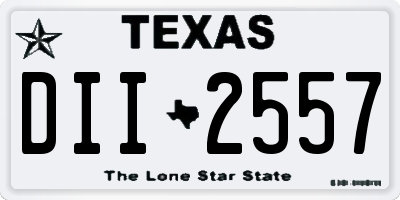 TX license plate DII2557
