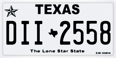 TX license plate DII2558