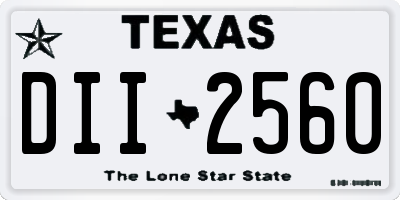 TX license plate DII2560