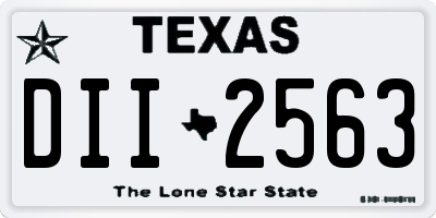 TX license plate DII2563