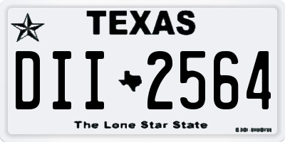TX license plate DII2564