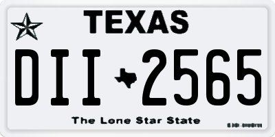 TX license plate DII2565