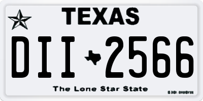 TX license plate DII2566