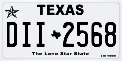 TX license plate DII2568