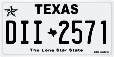 TX license plate DII2571