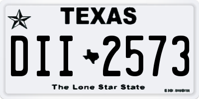 TX license plate DII2573