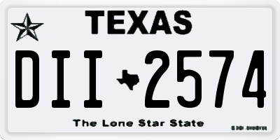 TX license plate DII2574