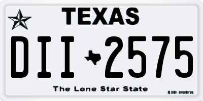 TX license plate DII2575