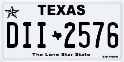 TX license plate DII2576