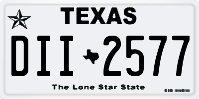 TX license plate DII2577