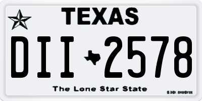 TX license plate DII2578
