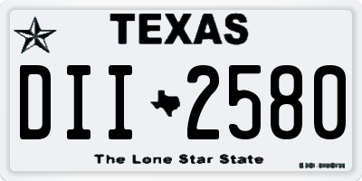 TX license plate DII2580