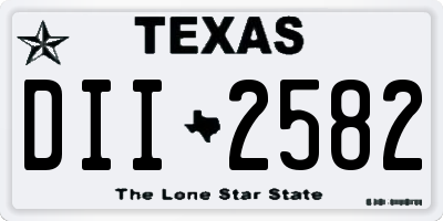 TX license plate DII2582