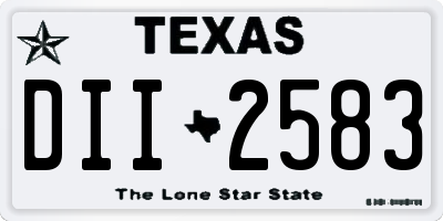 TX license plate DII2583