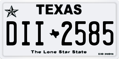 TX license plate DII2585