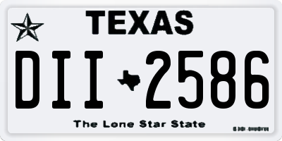 TX license plate DII2586