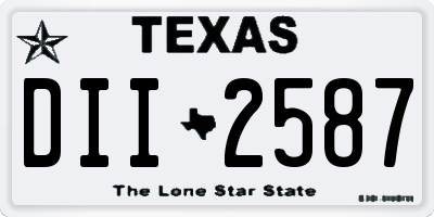 TX license plate DII2587