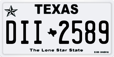 TX license plate DII2589