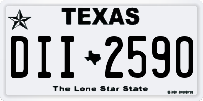 TX license plate DII2590