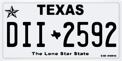 TX license plate DII2592