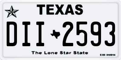 TX license plate DII2593