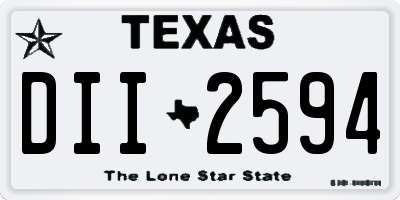 TX license plate DII2594