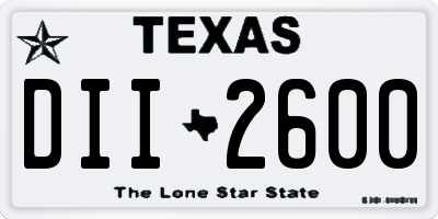 TX license plate DII2600