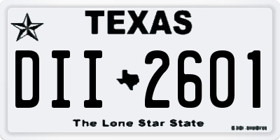 TX license plate DII2601