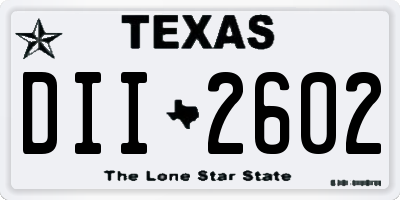 TX license plate DII2602