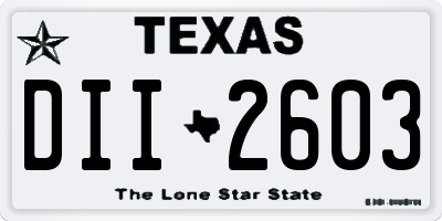 TX license plate DII2603