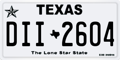 TX license plate DII2604