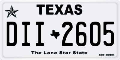 TX license plate DII2605