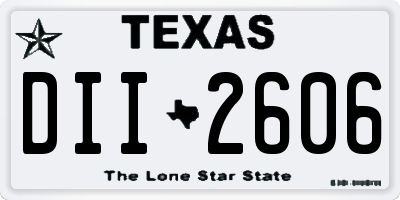 TX license plate DII2606