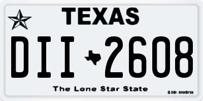 TX license plate DII2608