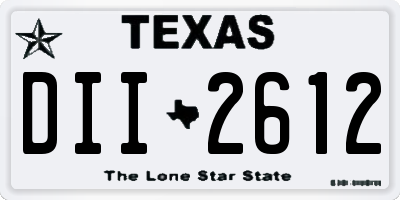 TX license plate DII2612
