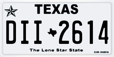 TX license plate DII2614
