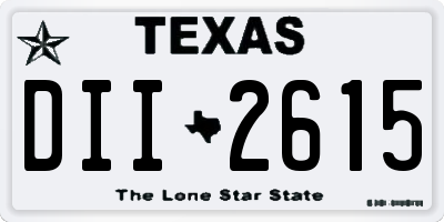 TX license plate DII2615