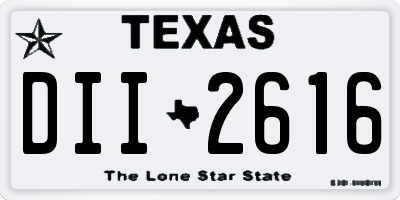 TX license plate DII2616