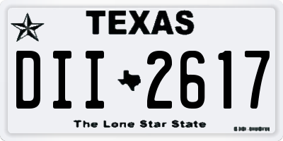 TX license plate DII2617