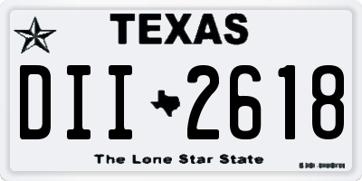 TX license plate DII2618