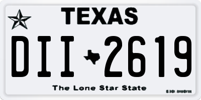 TX license plate DII2619