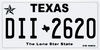 TX license plate DII2620