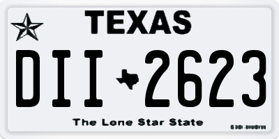 TX license plate DII2623
