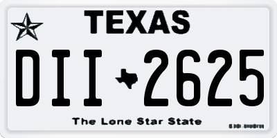 TX license plate DII2625