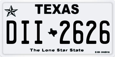 TX license plate DII2626