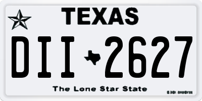 TX license plate DII2627